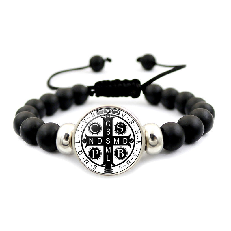St. Benedict Medal Snap Button Bracelet - Unisex