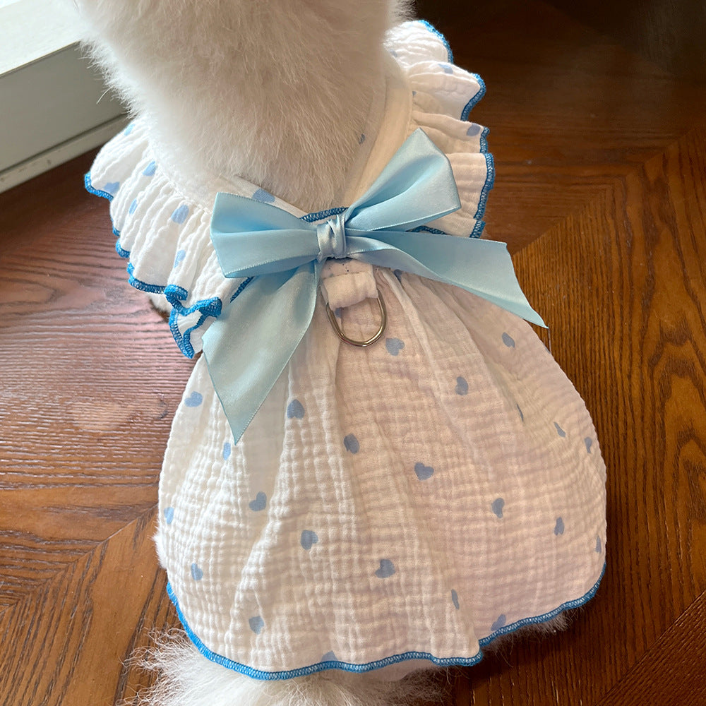 Pet Heart Print Dress - Dog & Cat Clothing