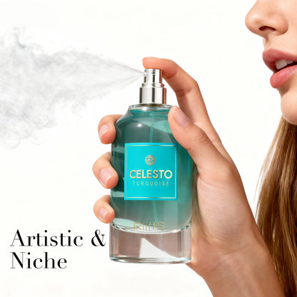 RIIFFS Celesto Turquoise Cologne for Men Warm Spicy Gourmand 3.4 Fl Oz Eau de Parfum Perfume for Men