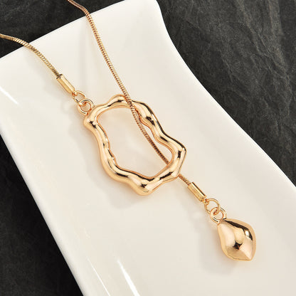 Geometric Hollow Necklace - Irregular Cutout Collarbone Chain