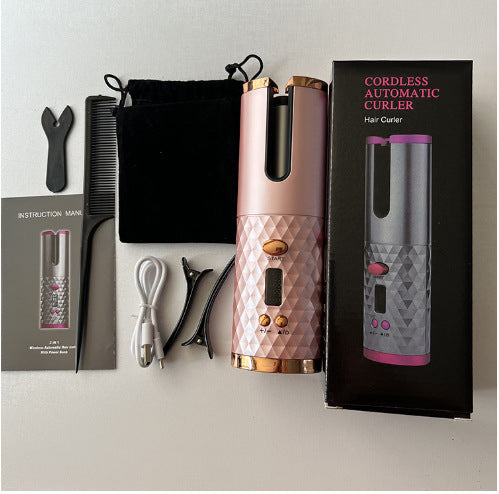 USB Cordless Curling Iron - Auto Rotating Hair Curler