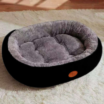 Oval Pet Bed - Plush Dog Bed with Warm Lining - S to XXL