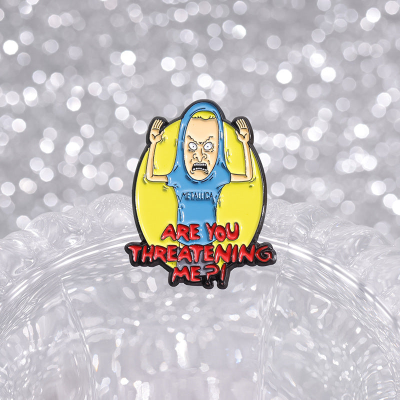Cartoon Character Metal Pin Badge - Funny Enamel Brooch