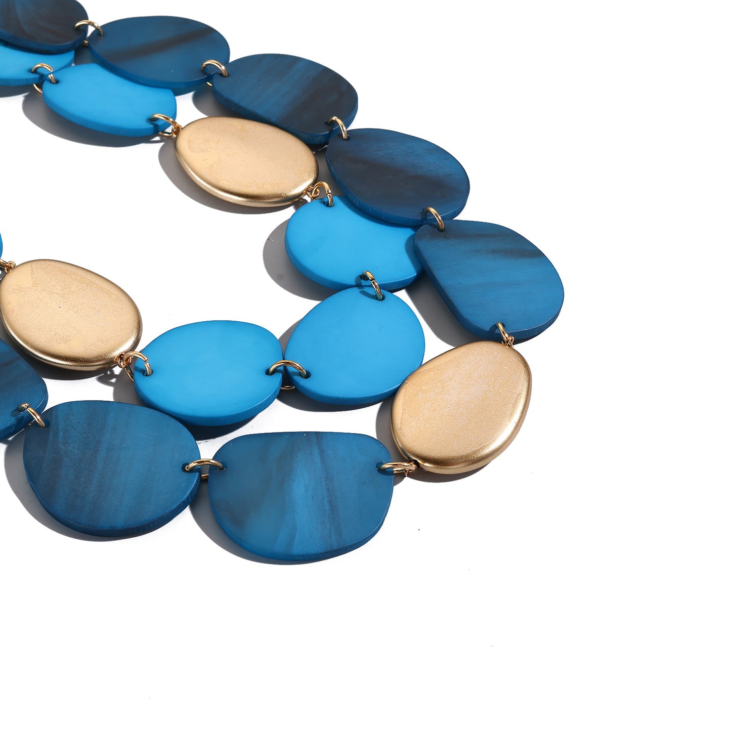 Bohemian Acrylic Necklace - Round Sequined Layered Chain Pendant