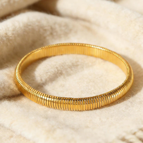 Snake Bone Bangle Bracelet - Gold Silver Stacking Cuff