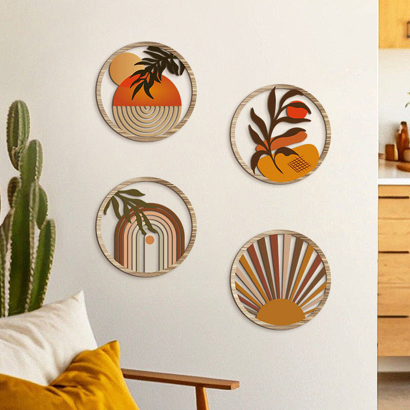 Bohemian Wooden Wall Decor - 4-Piece Hanging Set