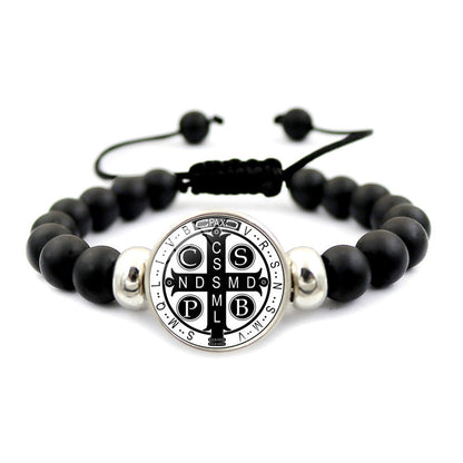 St. Benedict Medal Snap Button Bracelet - Unisex