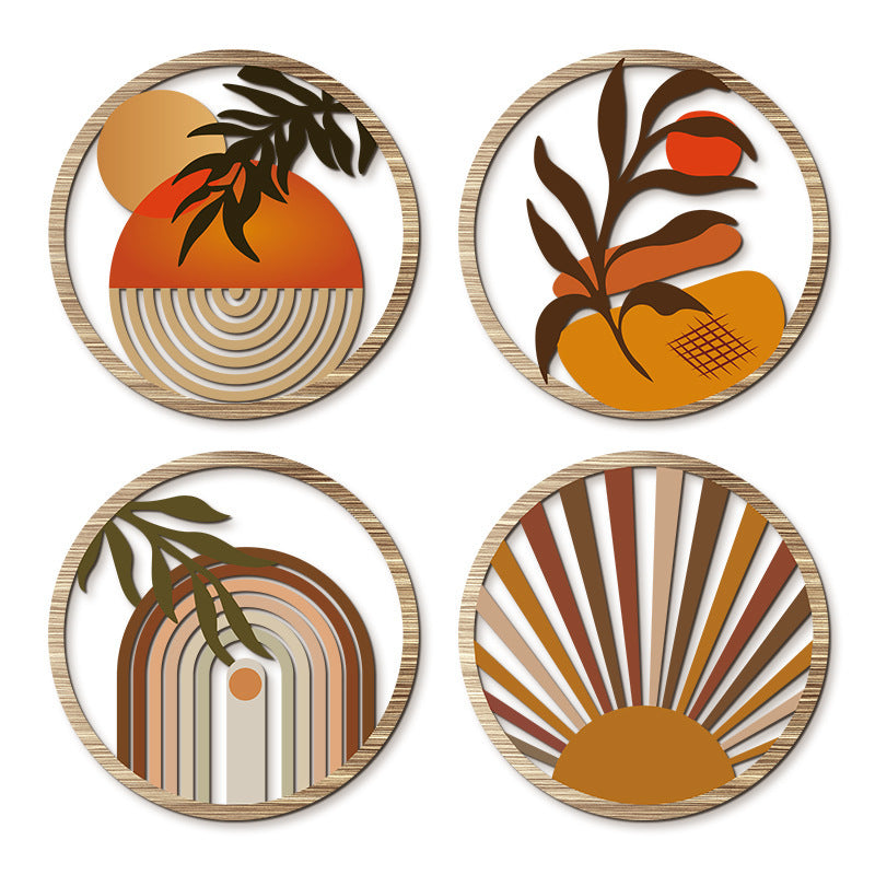 Bohemian Wooden Wall Decor - 4-Piece Hanging Set