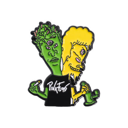 Cartoon Character Metal Pin Badge - Funny Enamel Brooch