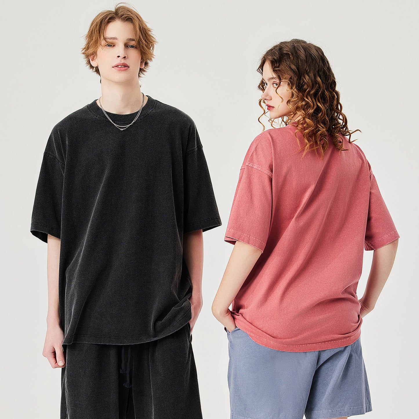 Men's 250GSM Washed Heavyweight T-Shirt - Vintage Look