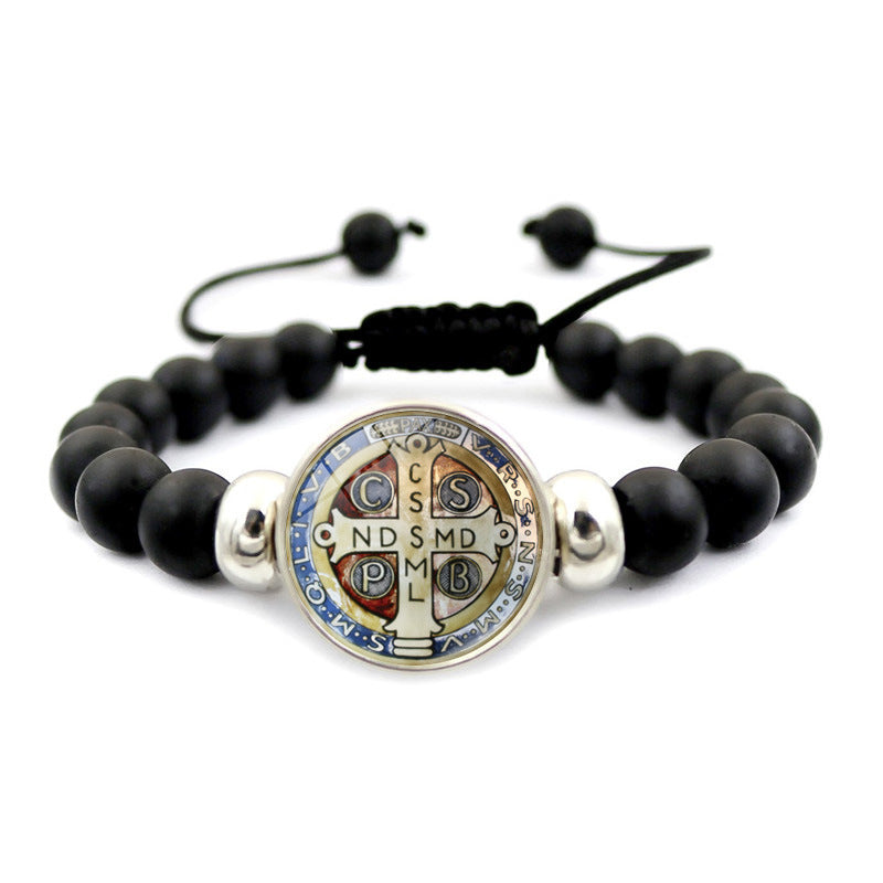 St. Benedict Medal Snap Button Bracelet - Unisex