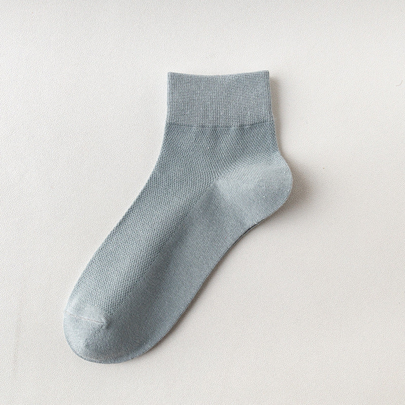 Men's Cotton Ankle Socks - Breathable 6-Pack