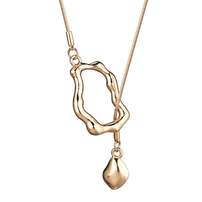 Geometric Hollow Necklace - Irregular Cutout Collarbone Chain