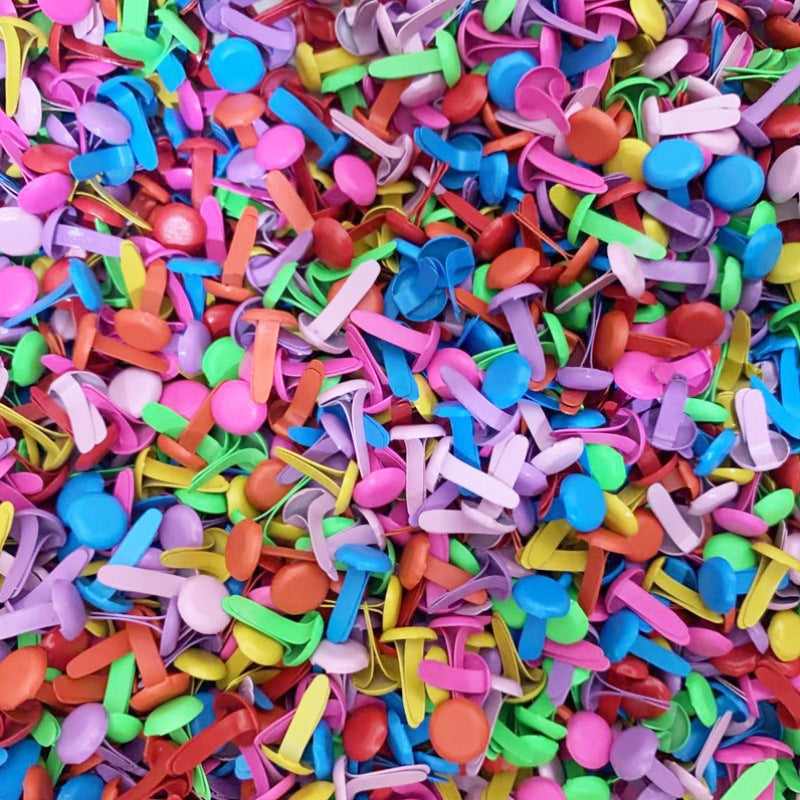 Paper Brad Fasteners for Scrapbooking - Colorful Craft Prongs 100-Pack