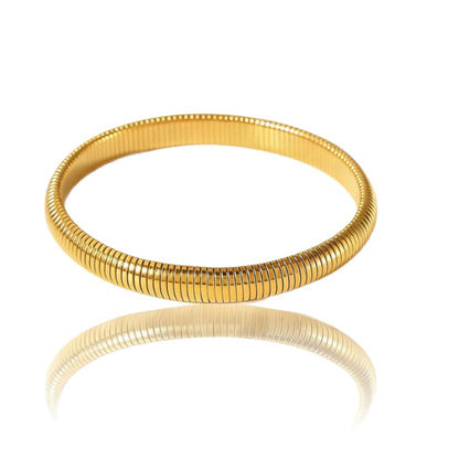 Snake Bone Bangle Bracelet - Gold Silver Stacking Cuff