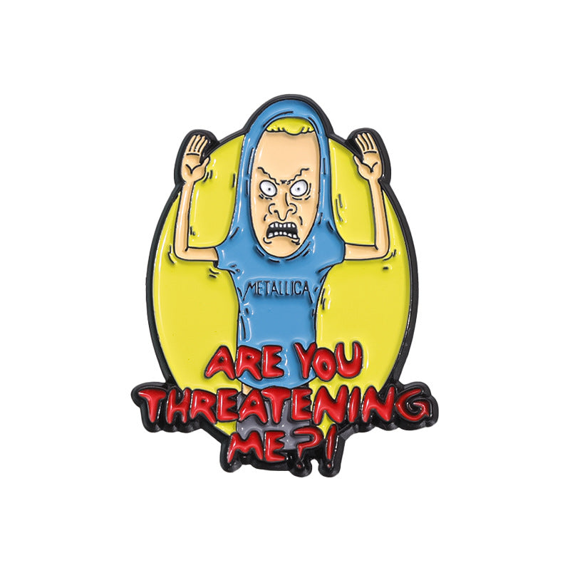 Cartoon Character Metal Pin Badge - Funny Enamel Brooch