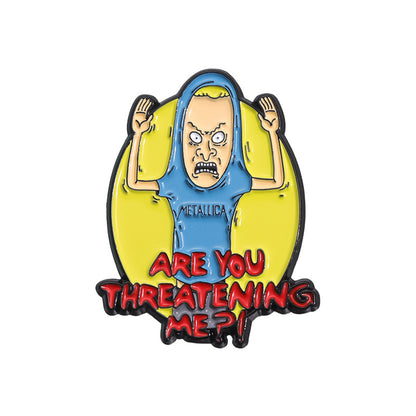 Cartoon Character Metal Pin Badge - Funny Enamel Brooch