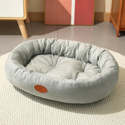Oval Pet Bed - Plush Dog Bed with Warm Lining - S to XXL