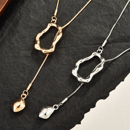 Geometric Hollow Necklace - Irregular Cutout Collarbone Chain