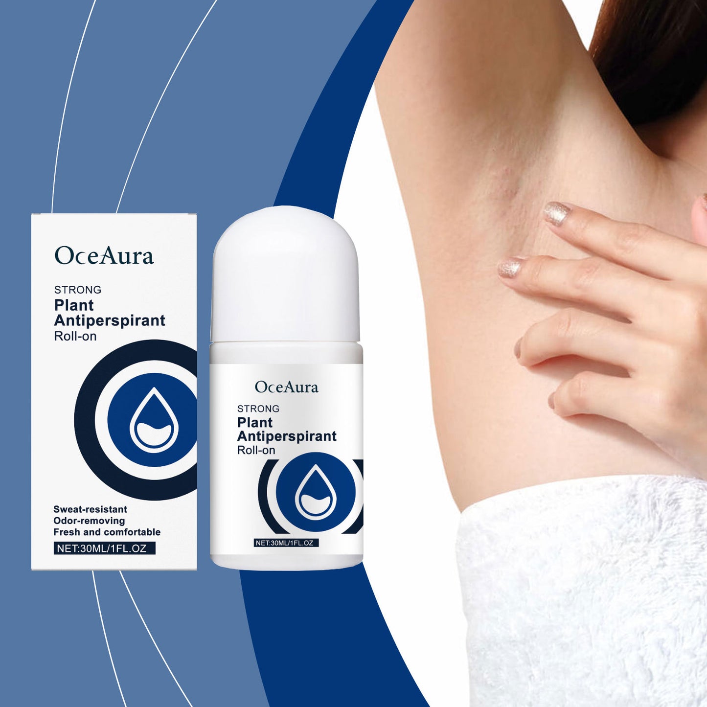 OCEAURA Cooling Roll-On Stick - Refreshing Body Deodorant 30ml