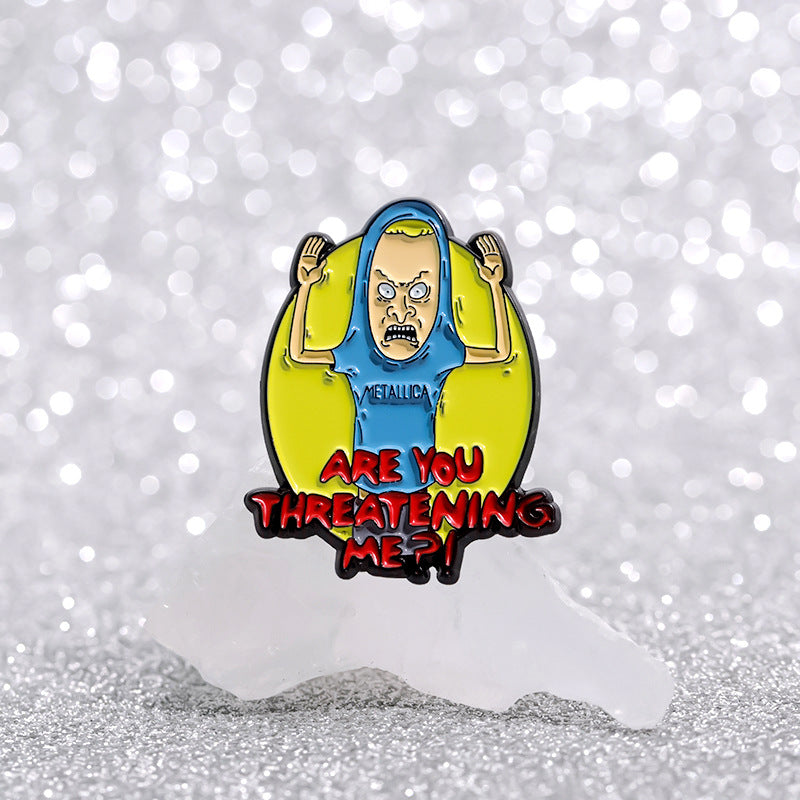 Cartoon Character Metal Pin Badge - Funny Enamel Brooch