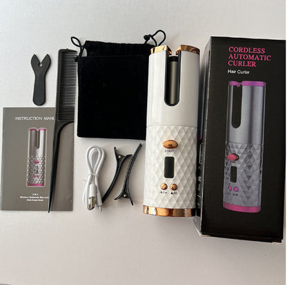 USB Cordless Curling Iron - Auto Rotating Hair Curler