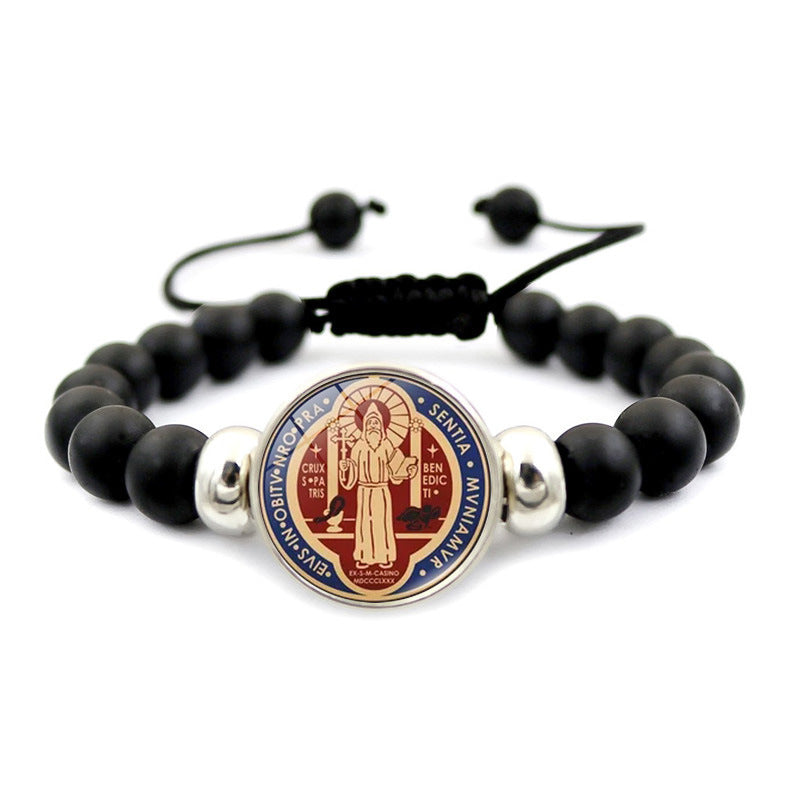 St. Benedict Medal Snap Button Bracelet - Unisex