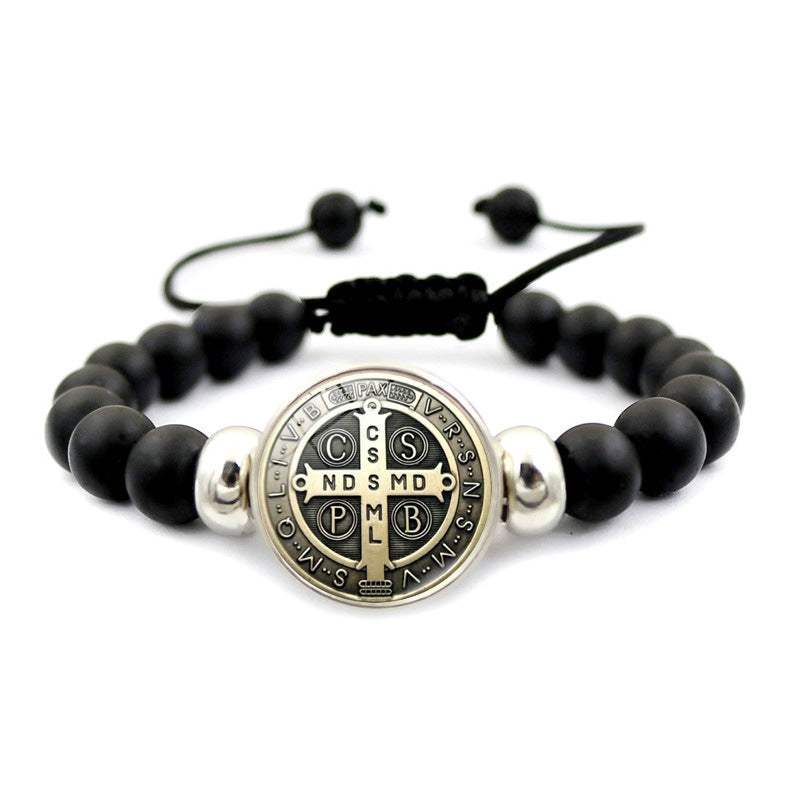 St. Benedict Medal Snap Button Bracelet - Unisex
