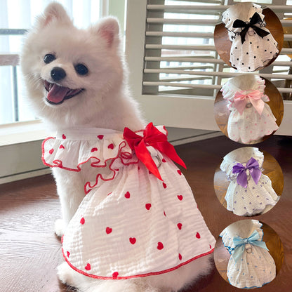 Pet Heart Print Dress - Dog & Cat Clothing