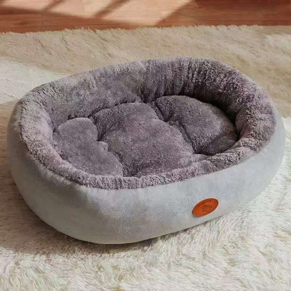Oval Pet Bed - Plush Dog Bed with Warm Lining - S to XXL