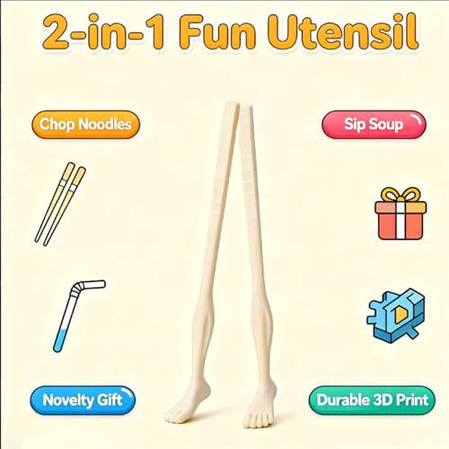 Foot Chopsticks with Straw - Novelty Gag Gift