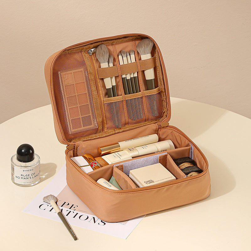 Oxford Cosmetic Travel Bag - Divided Toiletry Organizer with Compartments
