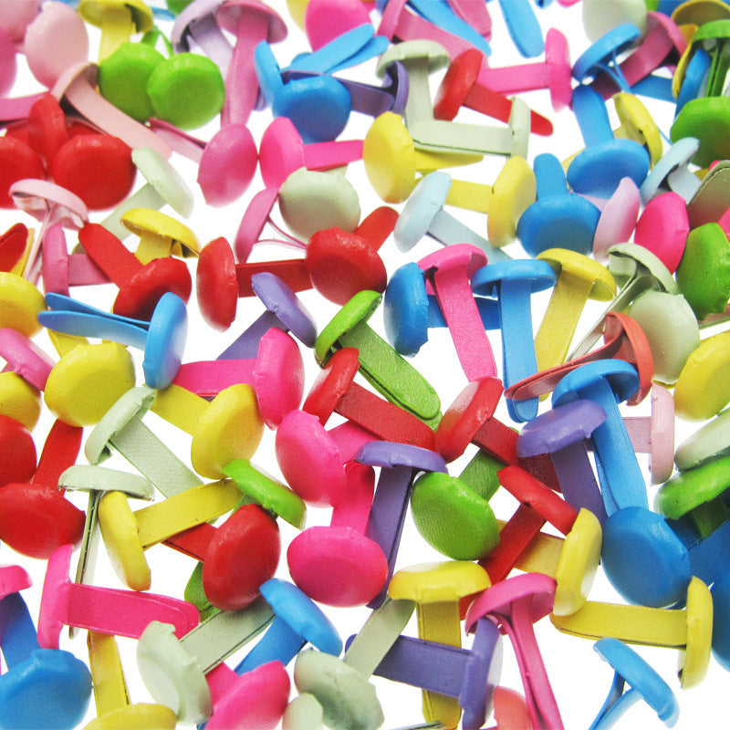 Paper Brad Fasteners for Scrapbooking - Colorful Craft Prongs 100-Pack