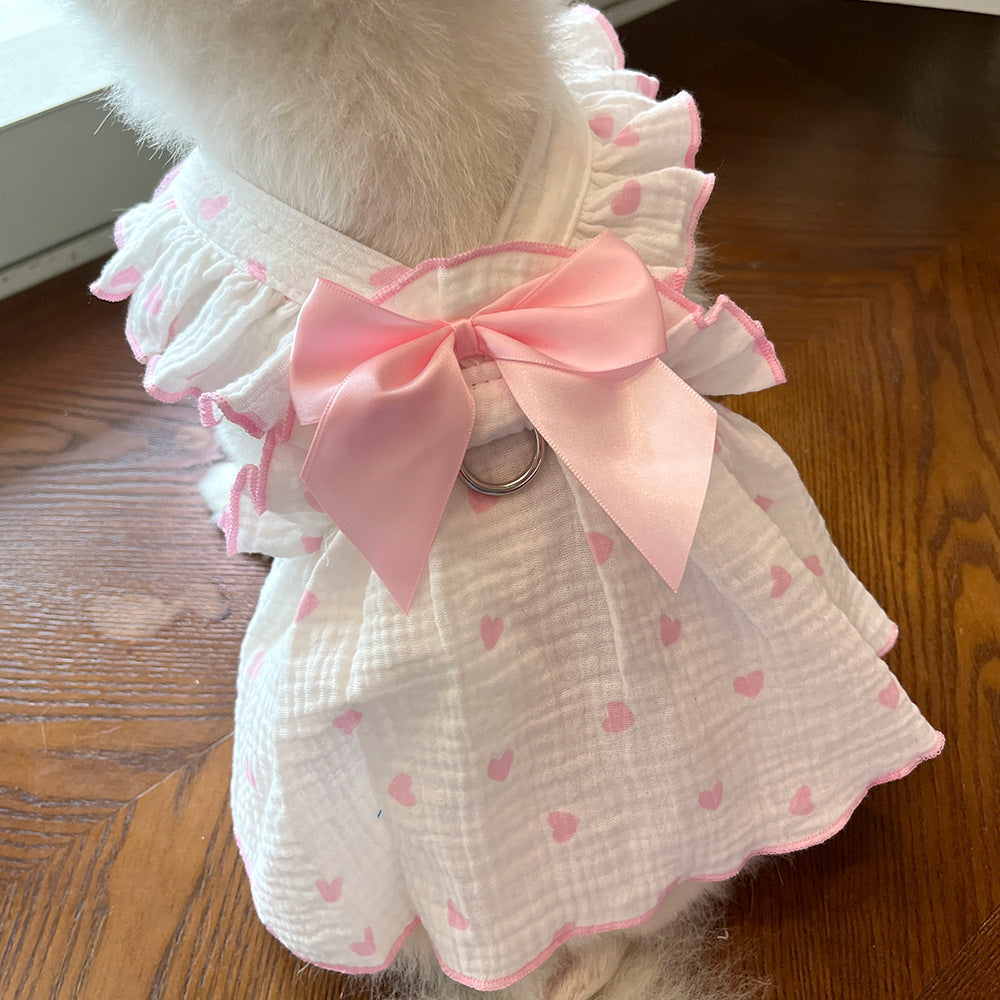 Pet Heart Print Dress - Dog & Cat Clothing