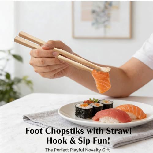 Foot Chopsticks with Straw - Novelty Gag Gift