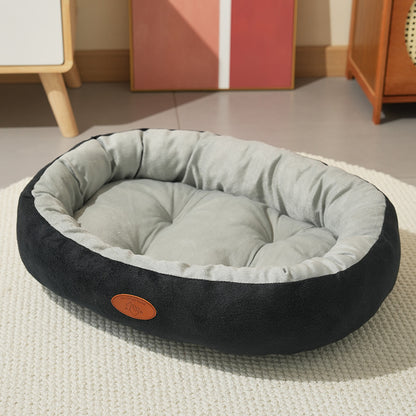 Oval Pet Bed - Plush Dog Bed with Warm Lining - S to XXL