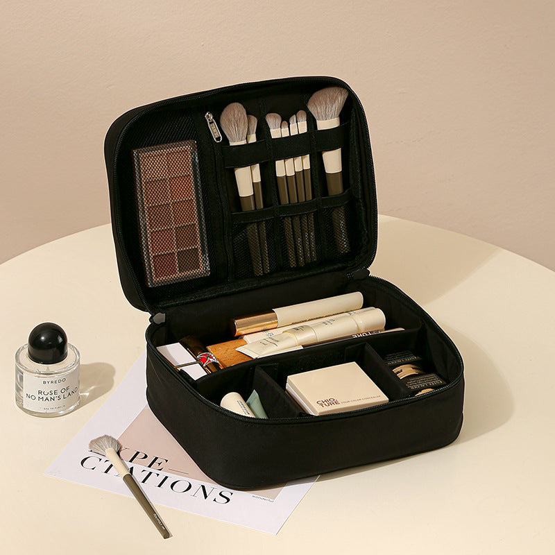 Oxford Cosmetic Travel Bag - Divided Toiletry Organizer with Compartments