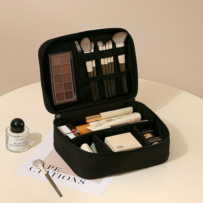 Oxford Cosmetic Travel Bag - Divided Toiletry Organizer with Compartments