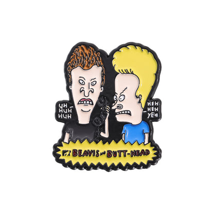 Cartoon Character Metal Pin Badge - Funny Enamel Brooch
