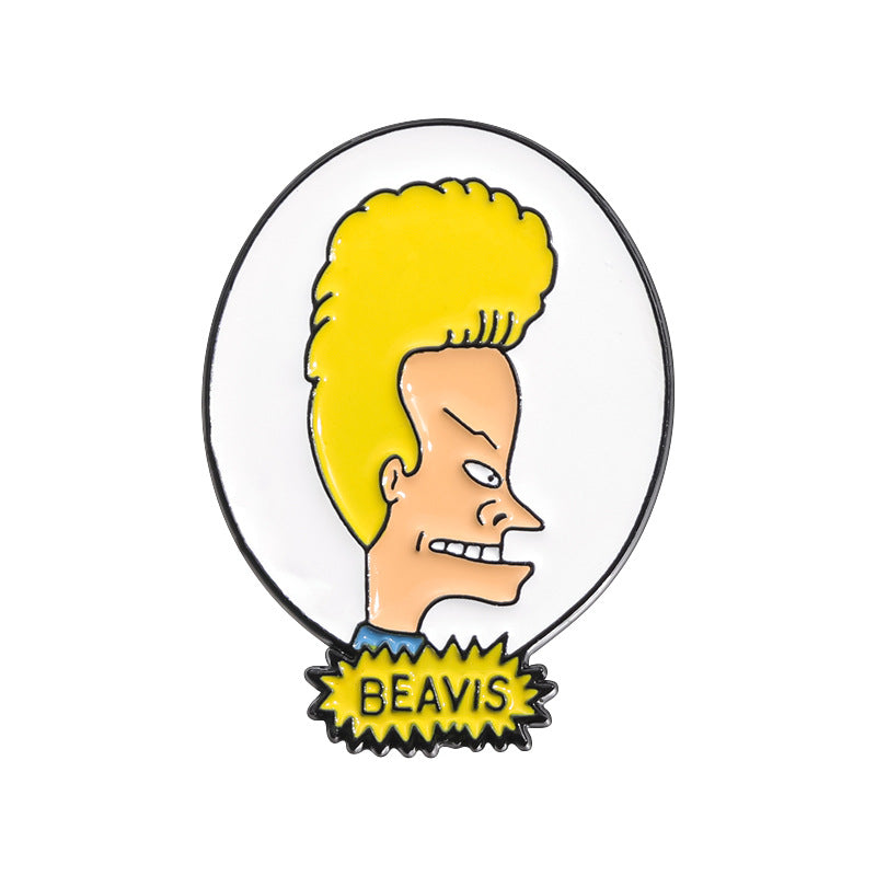 Cartoon Character Metal Pin Badge - Funny Enamel Brooch