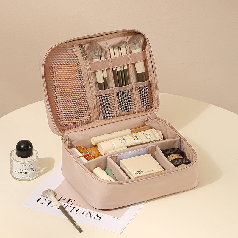Oxford Cosmetic Travel Bag - Divided Toiletry Organizer with Compartments