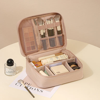 Oxford Cosmetic Travel Bag - Divided Toiletry Organizer with Compartments