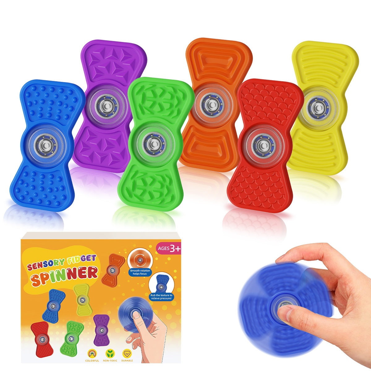 Silicone Sensory Fidget Spinner - Stress Relief Toy