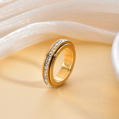 Spinning Diamond Couple Ring - Adjustable Rotating Band