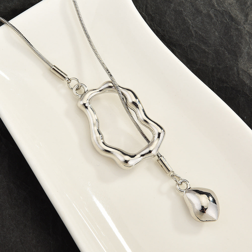 Geometric Hollow Necklace - Irregular Cutout Collarbone Chain