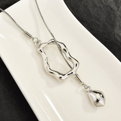 Geometric Hollow Necklace - Irregular Cutout Collarbone Chain