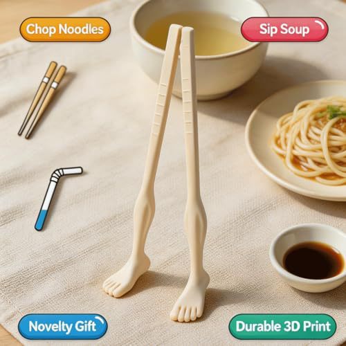 Foot Chopsticks with Straw - Novelty Gag Gift
