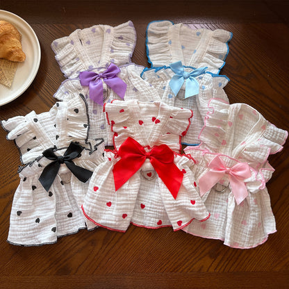 Pet Heart Print Dress - Dog & Cat Clothing