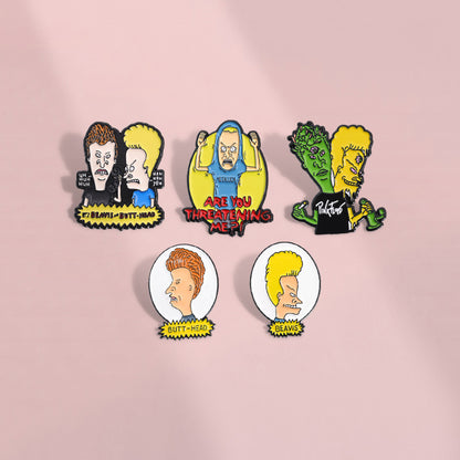 Cartoon Character Metal Pin Badge - Funny Enamel Brooch