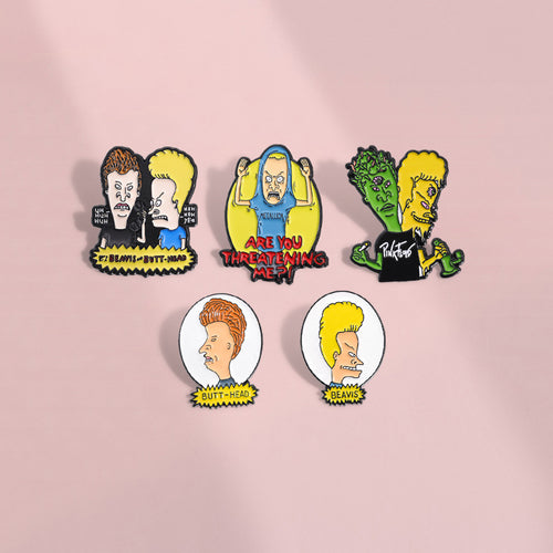 Cartoon Character Metal Pin Badge - Funny Enamel Brooch